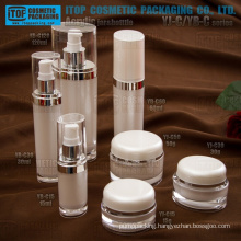 Good quality classical hot-selling high end cosmetic packaging double layers oval acrylic cosmetic jars and bottles